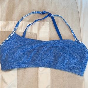 Lululemon light support bra top in heathered blue